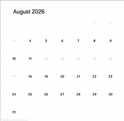 Availiability August 2026