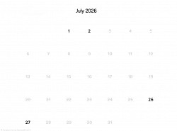 Availiability July 2026