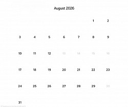 Availiability August 2026